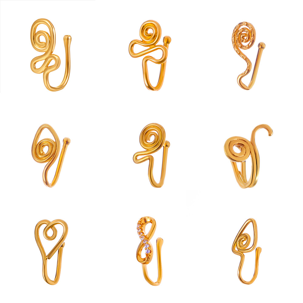 A popular cross-border bestseller in Europe and America, zircon U-shaped nose clip, an African personalized non-perforated fake nose ring, a piercing accessory Item Picture