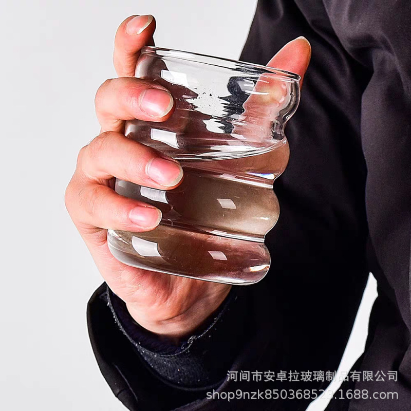 Customized thickened caterpillar glass cups, fruit tea cups, coffee cups, iced American breakfast cups, milk cups and doughnut cups details Picture