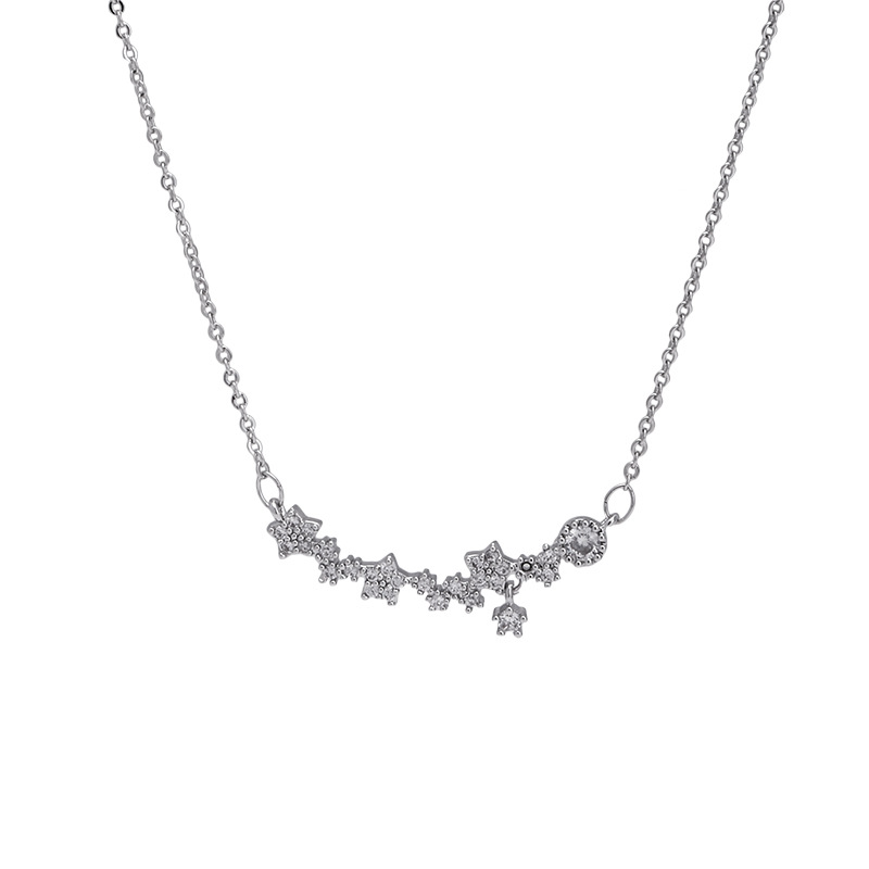 Super sparkling small flower zircon necklace, a light luxury design for women, a niche collarbone chain, a popular decorative necklace accessory Item Picture