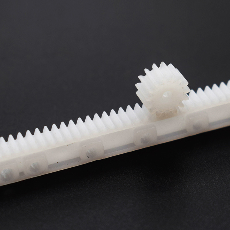Five 0.5 module toy accessories of 7*4*125 plastic gear rack guide rail linear lifting transmission sprocket Specification drawing