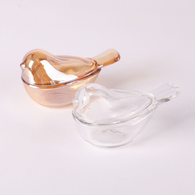 Crystal glass bird toothpick box, creative jar wax glass candlestick, Xipu sugar VAT, storage jewelry box, wholesale of ornaments full figure