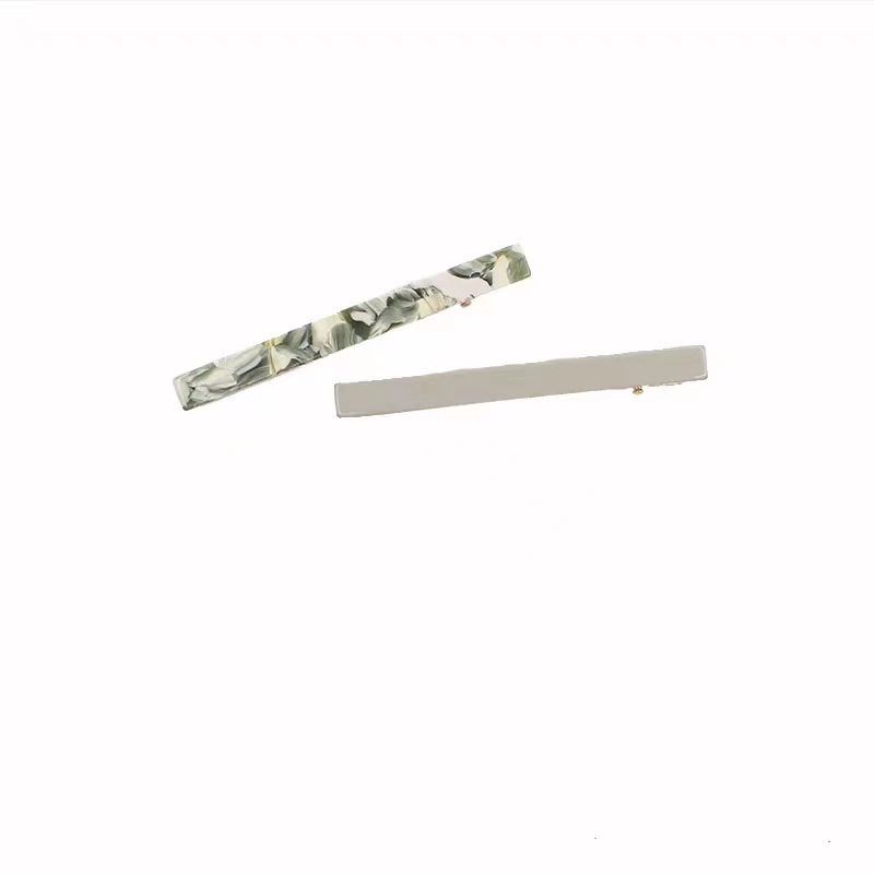 Acetic acid fresh and clean bangs clips, women's hair clips, one-line duckbill clips, high-end side hair clips, headwear and top clips Item Picture