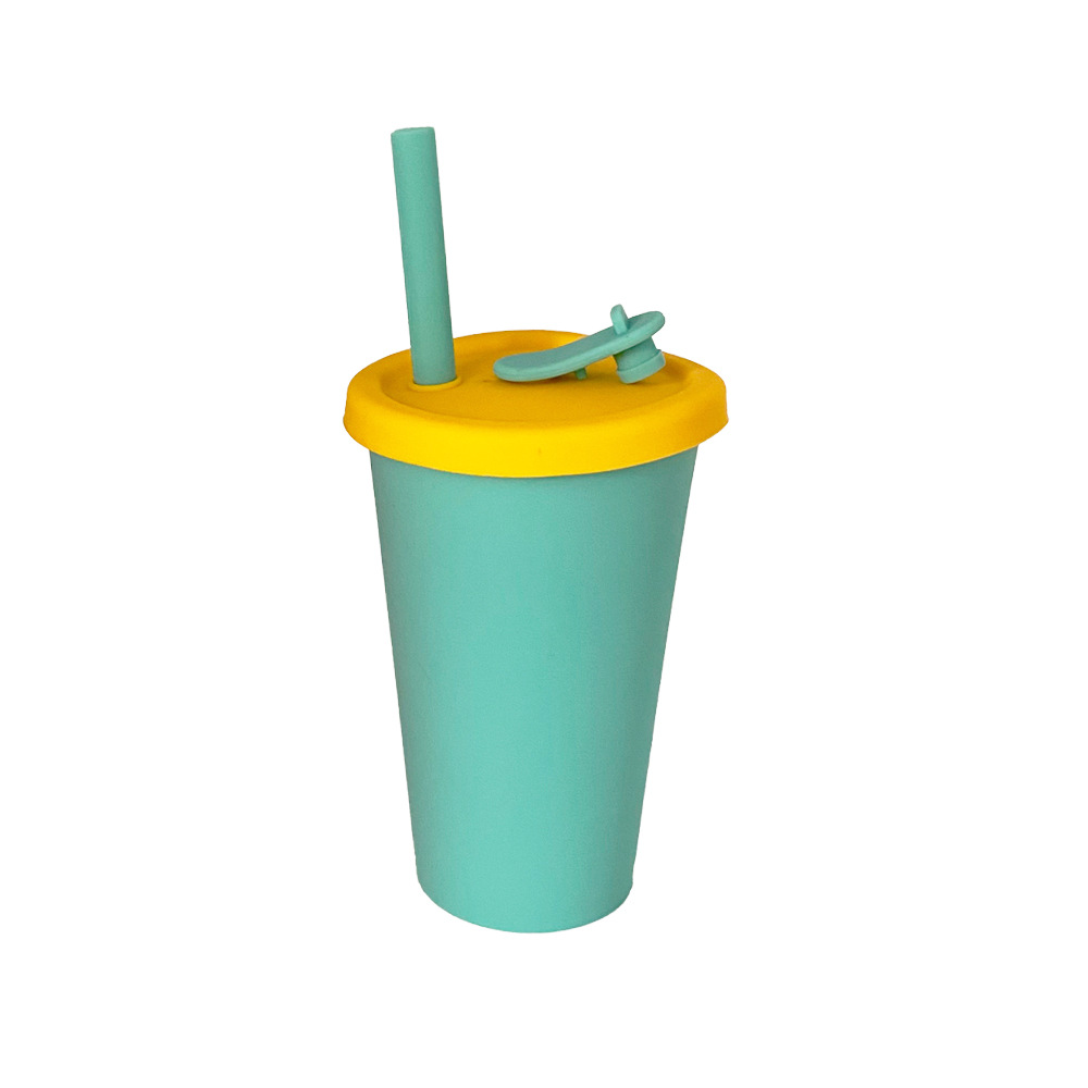 Food-grade platinum silicone disposable cup, shockproof and durable, reusable straw cup, coffee mouthwash cup Specification drawing