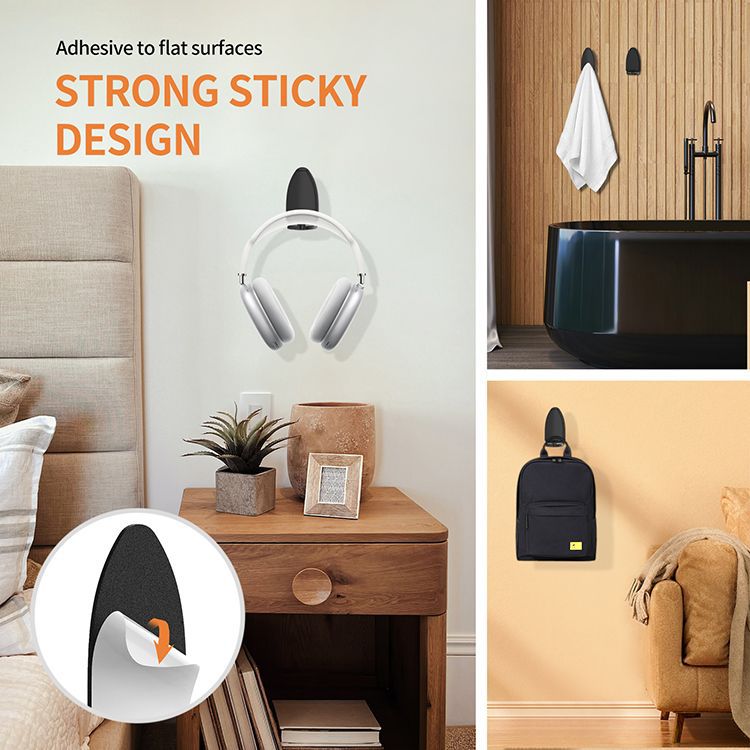 Cross-border adhesive folding headphone stand, double-sided adhesive headphone storage, desktop computer desk storage headphone stand Application Scenario