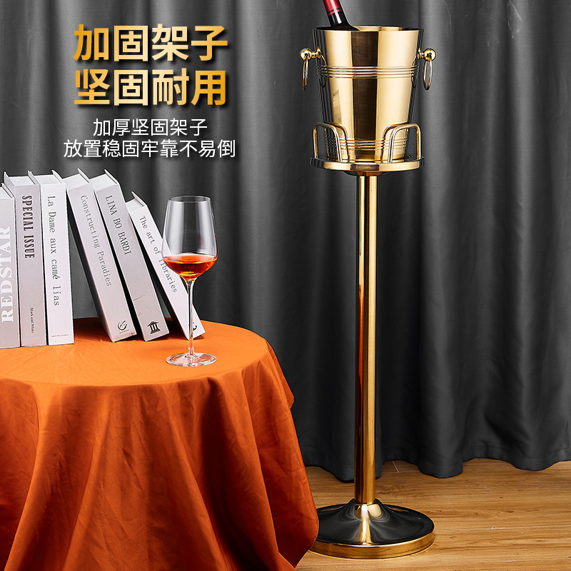 Stainless steel champagne barrel rack, European-style ice barrel rack, bar and KTV ice barrel rack, wine barrel rack, American-style luxury ice barrel details Picture