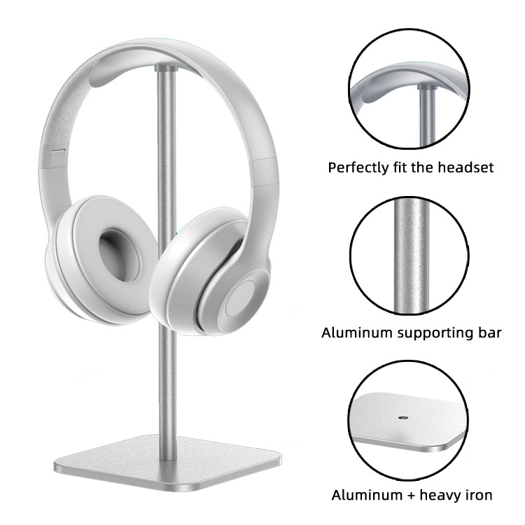 High-end aluminum alloy headphone stand hanger, creative metal headset detachable storage headphone display stand Item Picture