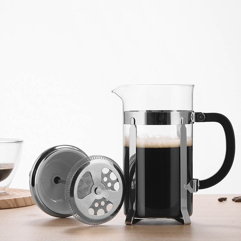 Glass press, household manual milk whisker, milk whipper, tea maker, hand coffee maker, French filter press Application Scenario