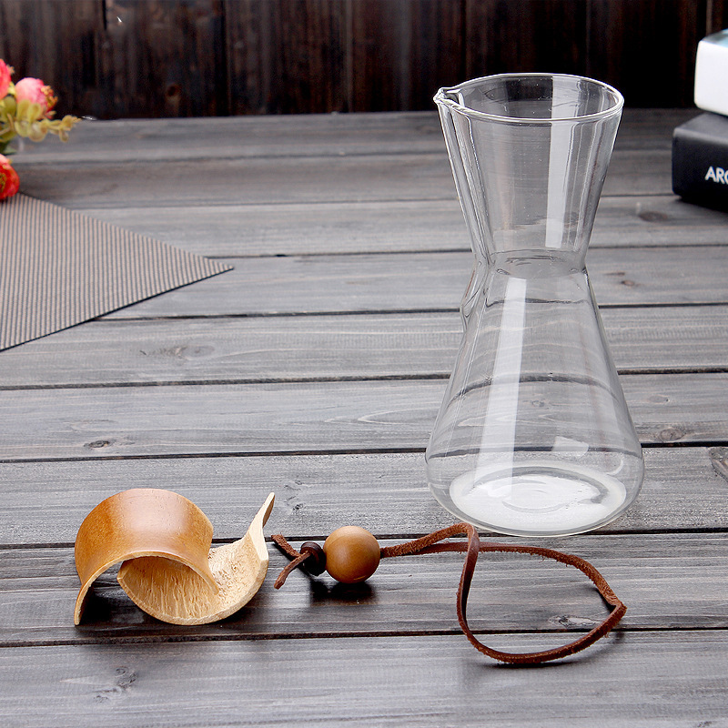Factory stock high borosilicate transparent glass hand-brewed coffee POTS, household wholesale portable coffee equipment, coffee POTS Specification drawing