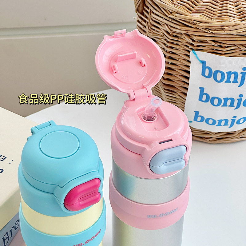 Original female high appearance level straw insulated cup portable double-drinking stainless steel water cup travel coffee cup custom-made Application Scenario