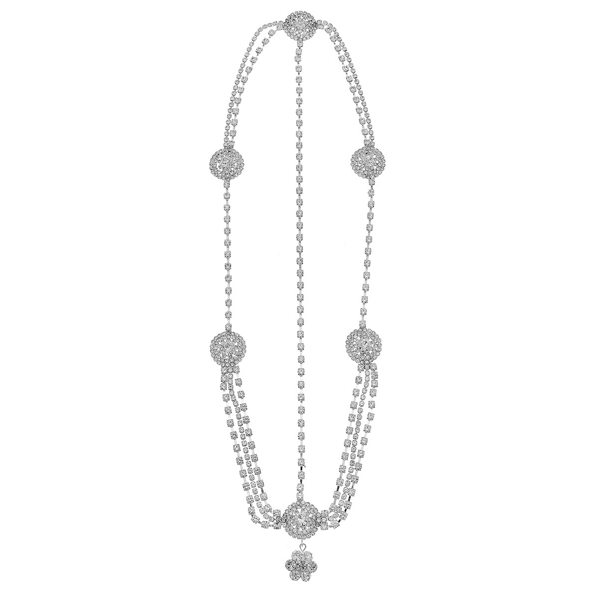 European and American light luxury headwear, simple and versatile hair accessories, ethereal and niche design sense, ins style, diamond-encrusted tassel headband Item Picture