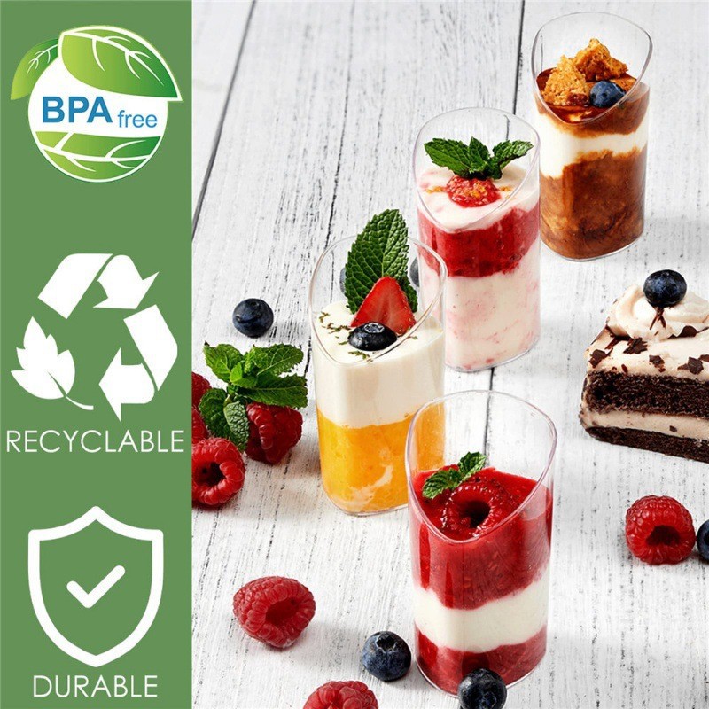 70ML slanted mousse cup, party wedding dessert cup, cross-border factory disposable plastic jelly pudding cup, Europe and America Specification drawing