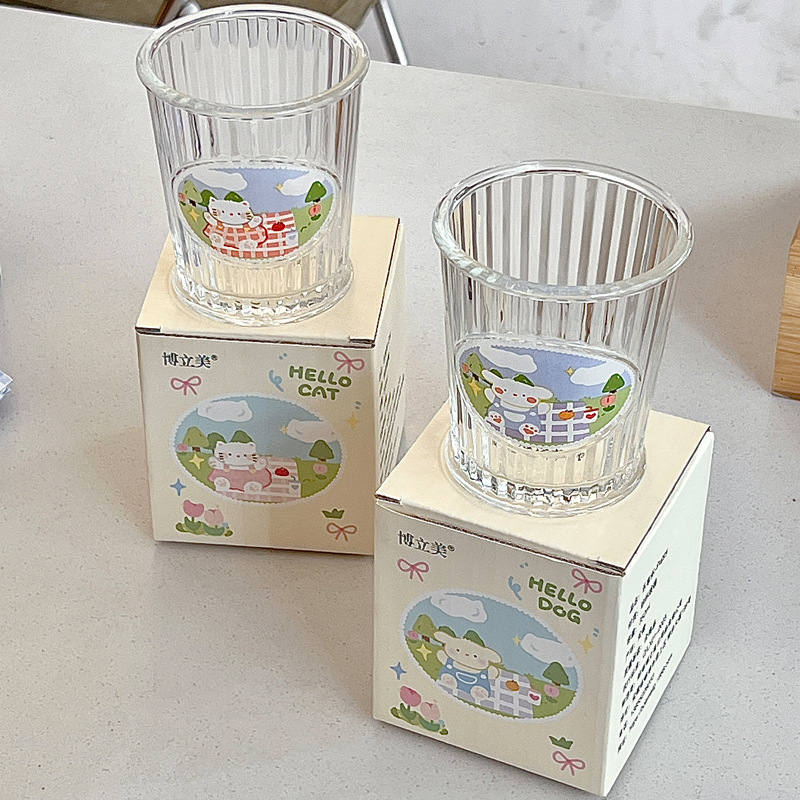 Bolimei high appearance level InS-style glass cups, cold brew cups, coffee cups, girls' water cups, breakfast milk glass cups Application Scenario