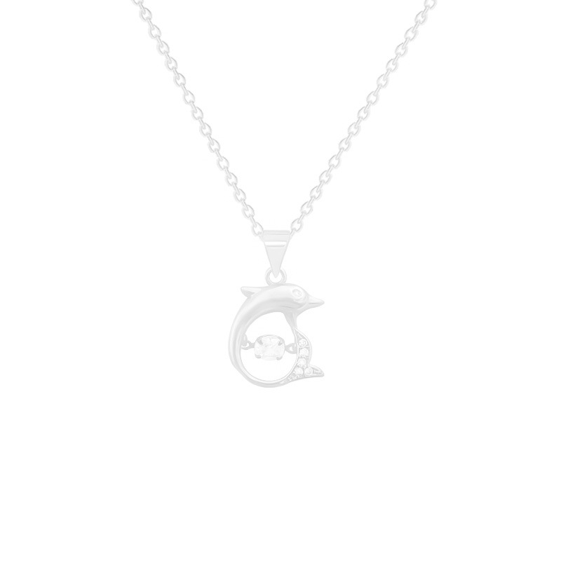Japanese and Korean chanel-style dolphin necklace, a versatile and fashionable titanium steel collarbone chain gift for your girlfriend, wholesale pendant accessories Item Picture