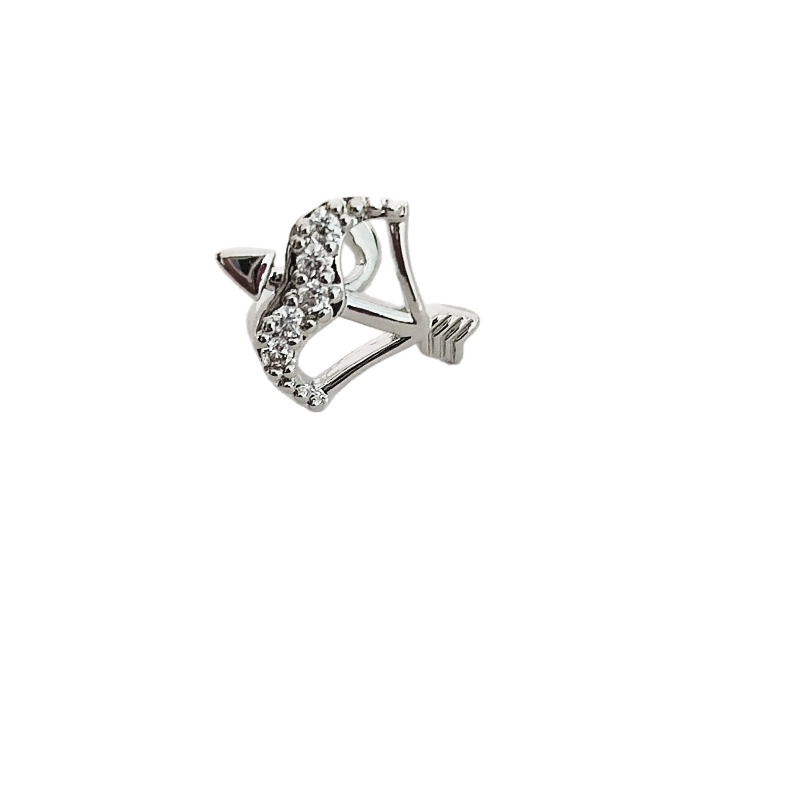 Cross-border new product design style: Brass micro-inlaid zircon, elegant lady Cupid arro-shaped single tooth jewelry Item Picture