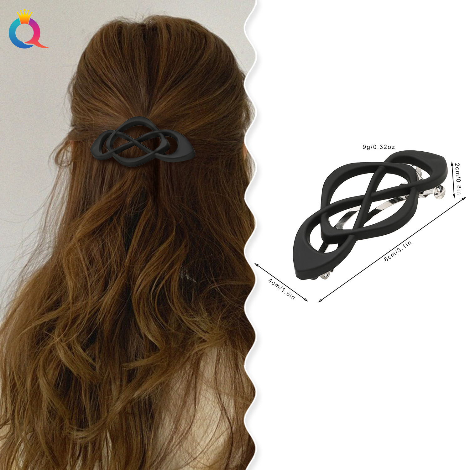 Qiyue Cross-border Hairpin, Cross ponytail, semi-tied hair spring clip, high-end hair clamp, hair accessory wholesale details Picture