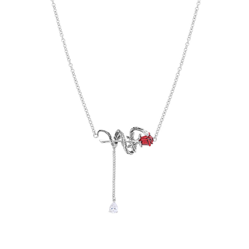 New rose necklace for women, light luxury, niche, ins style, high-end feel, collarbone chain, original design, hot girl pendant Item Picture