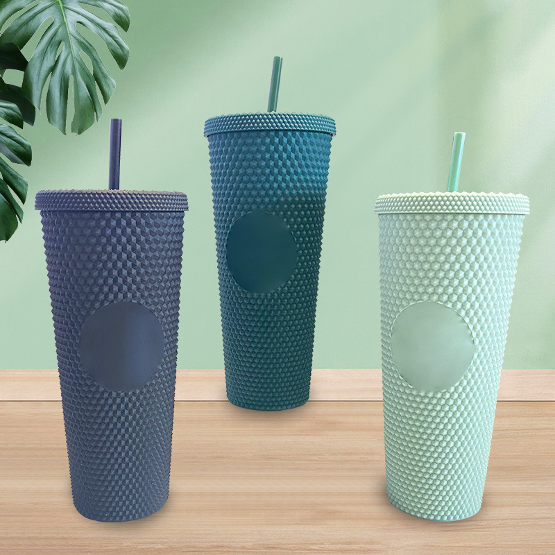 New diamond durian cup, large-capacity plastic straw cup, available in multiple colors for wholesale of cross-border durian cups for foreign trade details Picture