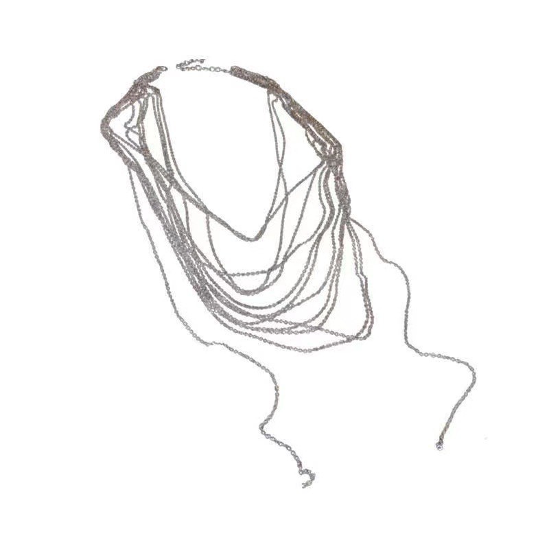 A new 2024 women's multi-layered tassel collarbone chain necklace, an Instagram niche and light luxury tassel necklace Item Picture