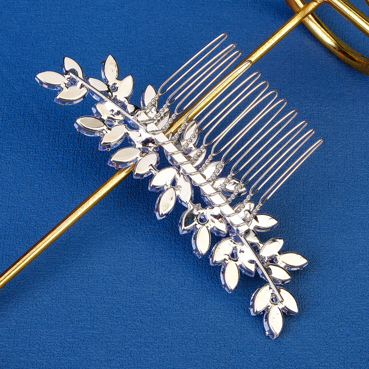 European and American daily versatile hair accessories, light luxury full diamond, children's stage performance loose hair combs, bride's updo hair combs, zircon hair combs Specification drawing
