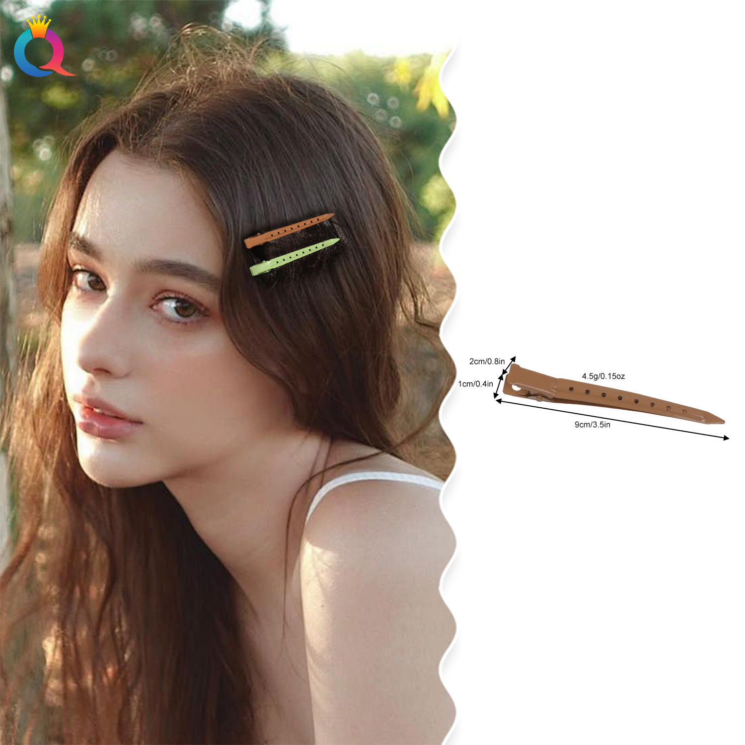 Qiyue candy-colored crushed hair clips, women's seamless styling bangs hair clips, duckbillon clips, makeup clips, hair root voluminous clips, hair clips Application Scenario