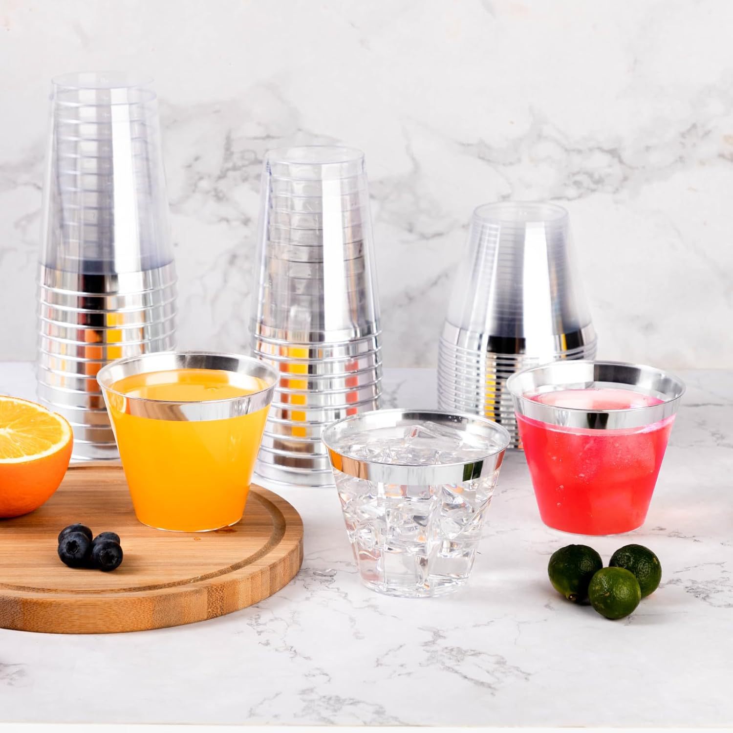 Wholesale 9-ounce transparent champagne glasses are suitable for parties, weddings, disposable champagne glasses and plastic cocktail glasses Application Scenario