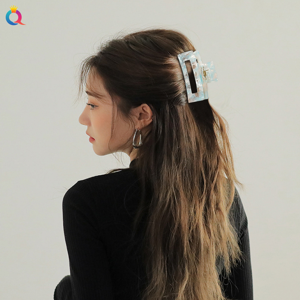 Qiyue acetic Acid Board Korean internet-famous tortoiseshell hair accessory, girl's large, simple and elegant hair clip shark clip Specification drawing