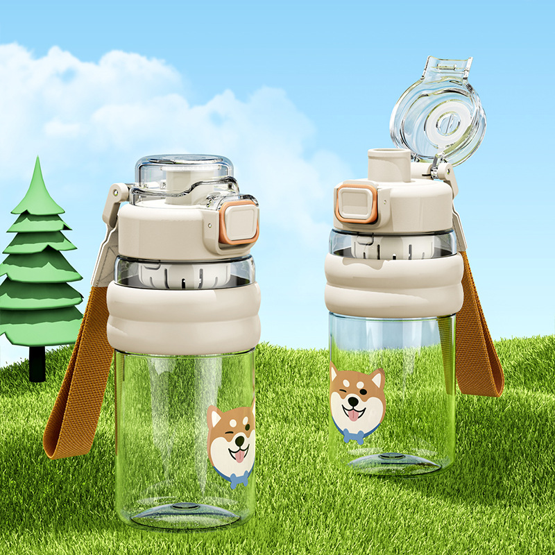 The Shiba Inu series TRitan plastic cups feature a high level of appearance, cute cartoon big-bellied cups, and plastic straws for female summer students Application Scenario