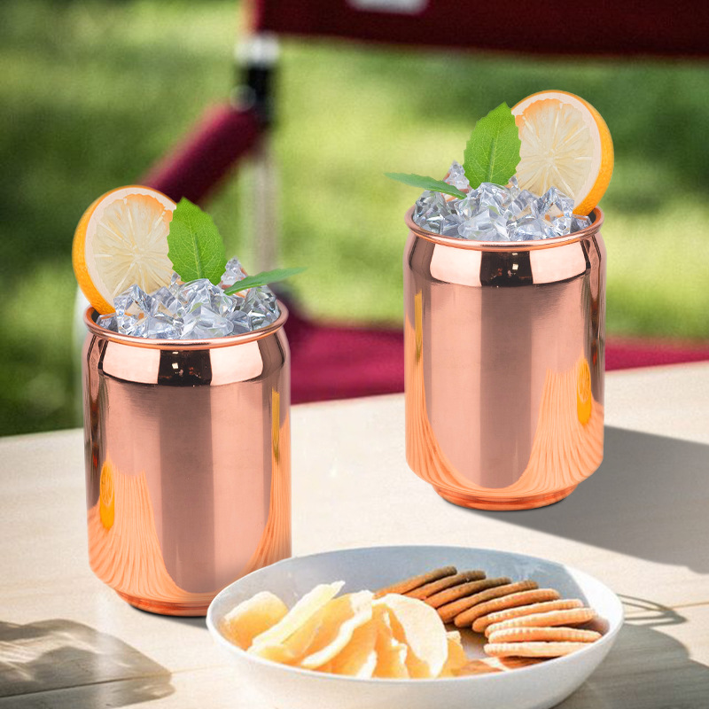 Creative can-shaped single-layer cup, new stainless steel metal cola cup, simple desktop cold drink cup Specification drawing