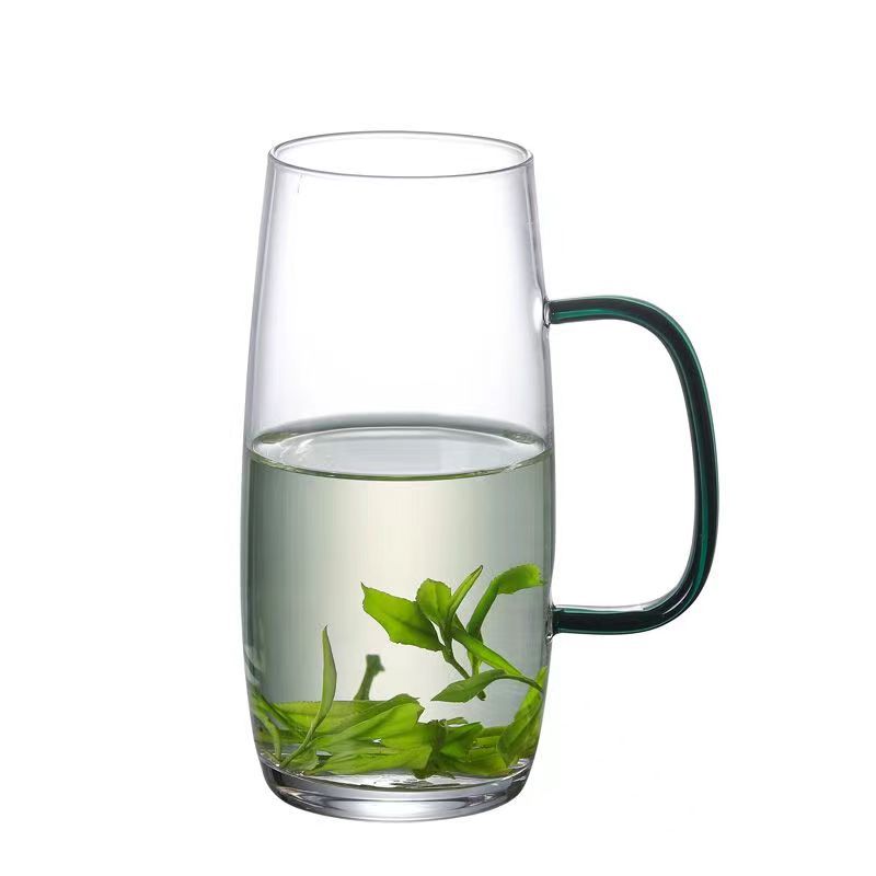 High borosilicate heat-resistant glass tea brewing cups, colored green tea cups, Monkey King thickened flower brewing tea cups, household and office water cups Item Picture