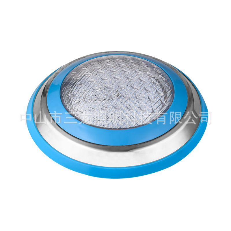 Cross-border led stainless steel swimming pool light, 12V wall-mounted pool light, IP68 seven-color remote control underwater light, swimming pool light Specification drawing