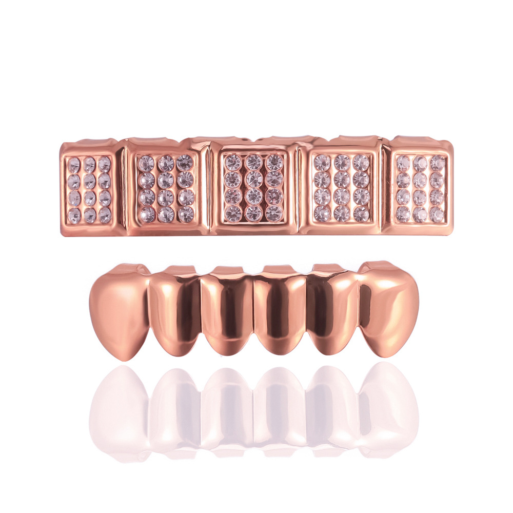 The manufacturer supplies European and American fashionable square 6-tooth hip-hop teeth, HIPHOP dentures and Halloween stage props Specification drawing