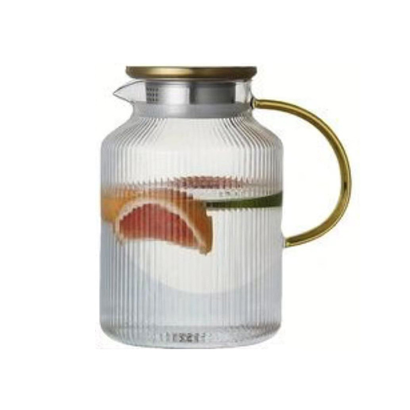 Wholesale Nordic-style large-capacity vertical patterned cold water kettles, household cold and heat resistant water kettles with stainless steel LIDS, water containers Item Picture
