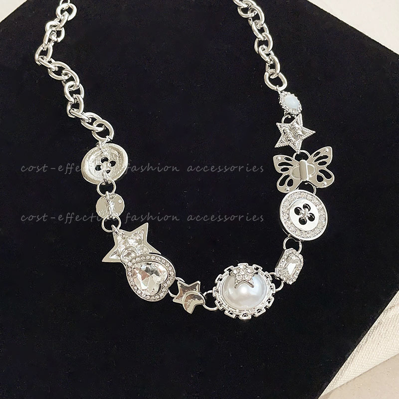y2k Star choker Necklace for Women's Fashion 2024 New trendy accessory collarbone chain Sweet and Cool Spice Girl Style necklace details Picture