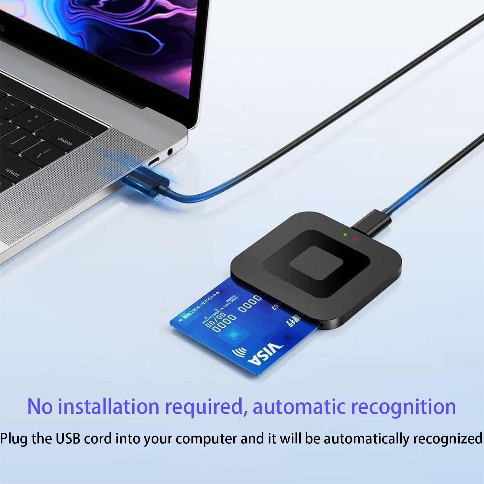 Cross-border usb2.0 Square smart Card Reader ATMCAC DNI IC Bank Card Tax Filing Smart Card Reader full figure