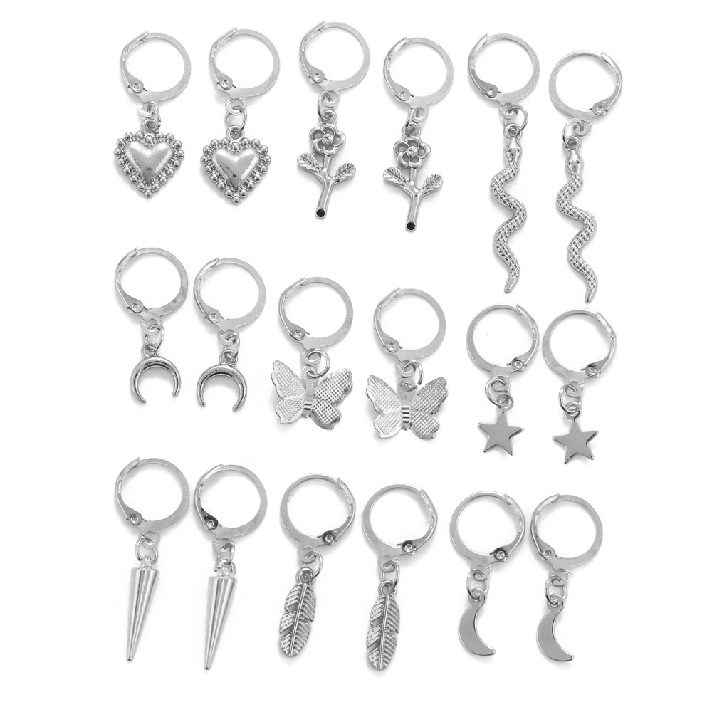 Fashionable butterfly and snake-shaped earrings, cross-border earring accessories, star and moon stud manufacturers Item Picture