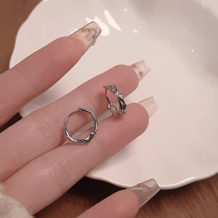 925 Thorny Ear Stud Women's Summer Ear Ring Earrings 2025 New Trendy ear Stud Women's Niche Design Versatile earrings Specification drawing