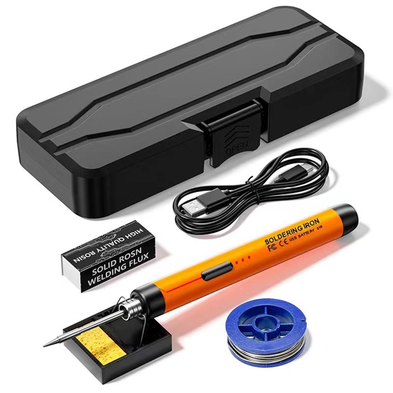 USB portable charging 5V8W soldering iron, mini household 800 mah lithium battery soldering iron set for soldering and repair undefined