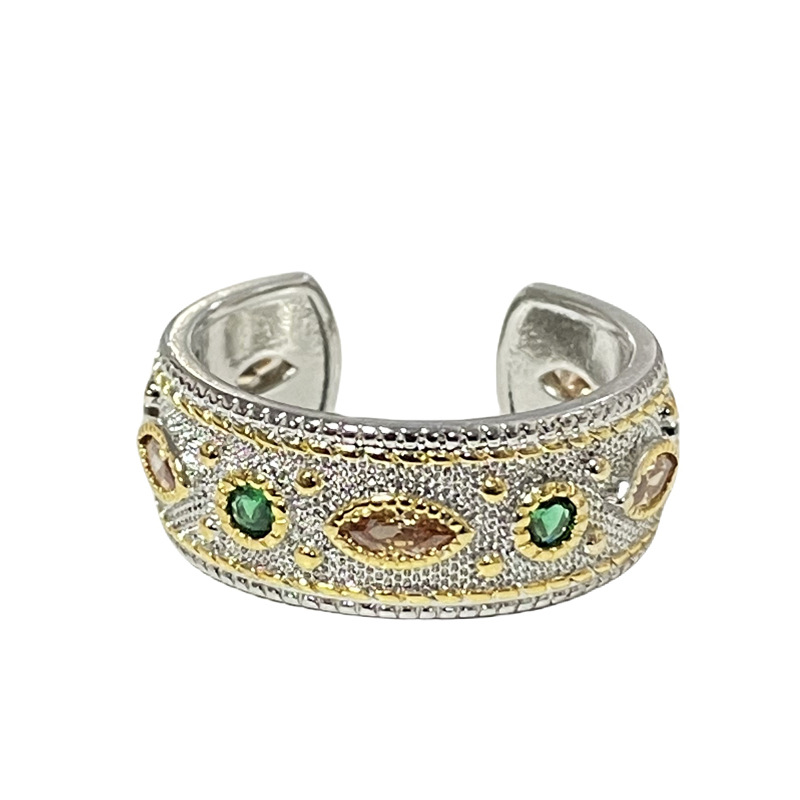 Medieval court-style brushed craftsmanship, high-end retro lace open ring, women's fashion, exquisite and niche ring trend Item Picture