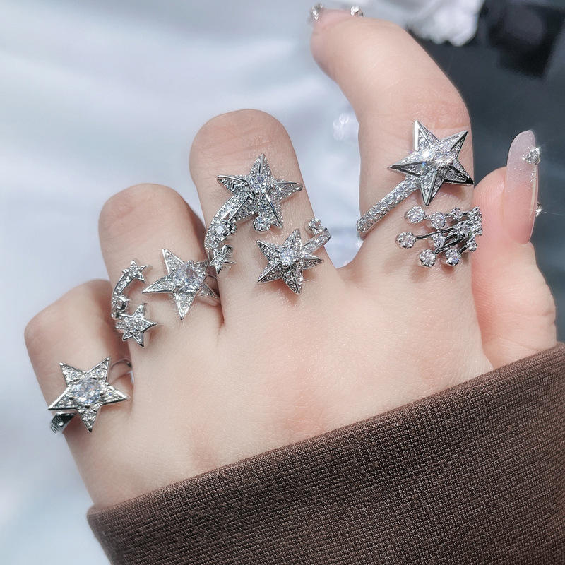 A high-end, light luxury, fashionable and versatile ring with a cold style, an open ring on Instagram, and a unique, exquisite, sweet and cool ring details Picture