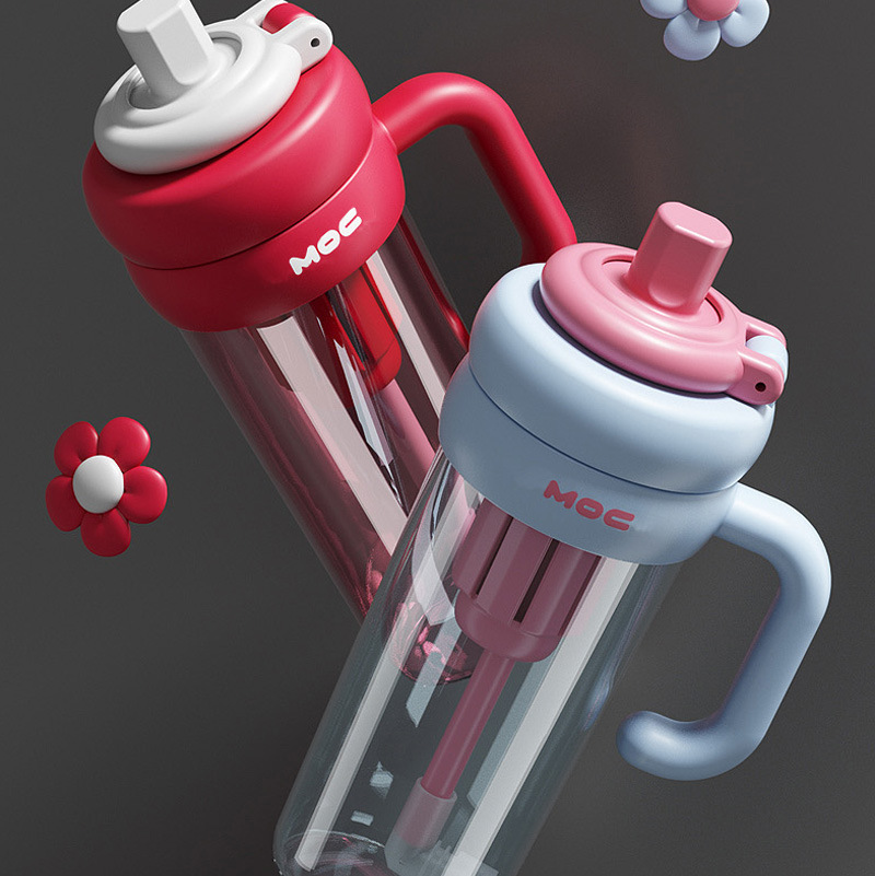 2025 Giant Ice King Simple Student Girl, Large capacity, High appearance Level water Cup, tea strainer, Portable handle, Straw cup Application Scenario