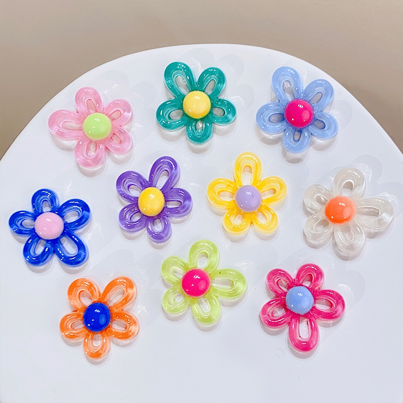 DIY resin small accessories, ice-transparent flower hair accessories, handcrafted hair clips, hair ties, hair bands, materials, cream glue accessories full figure
