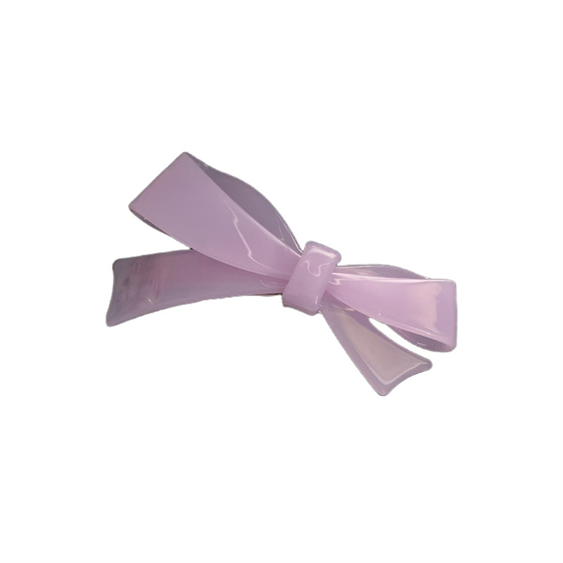 Dongdaemun, South Korea acetic acid hair clip, women's bow ponytail clip, colorful simple and elegant updo spring clip headwear Item Picture