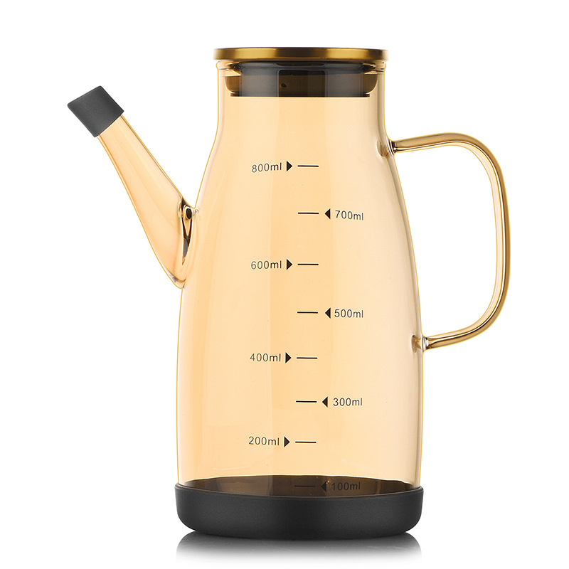 Glass oil bottle with handle, household oil pot, kitchen large-capacity soy sauce and vinegar seasoning bottle Item Picture
