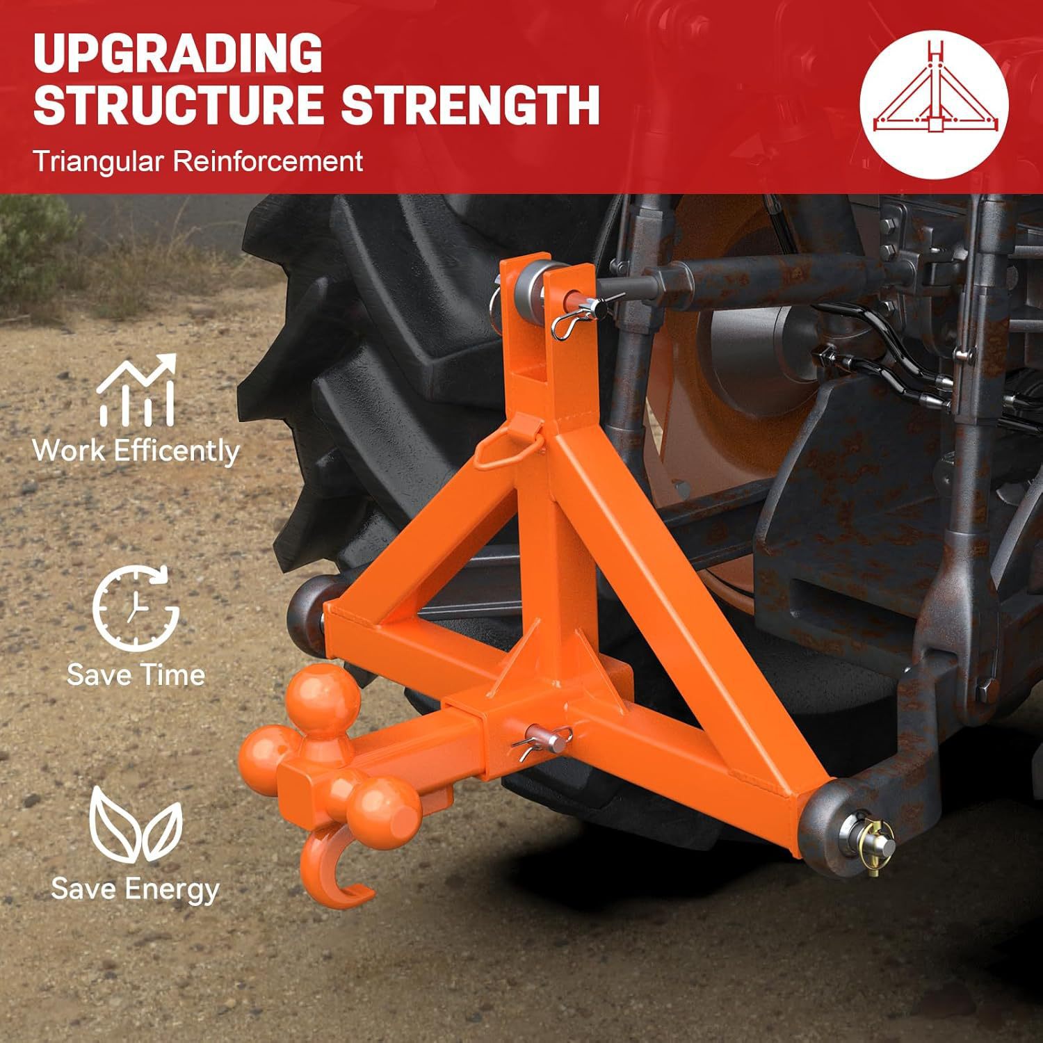 3.2 "Trailer hook receiver with towing ball hook heavy-duty tractor towing rod quick hook accessory details Picture
