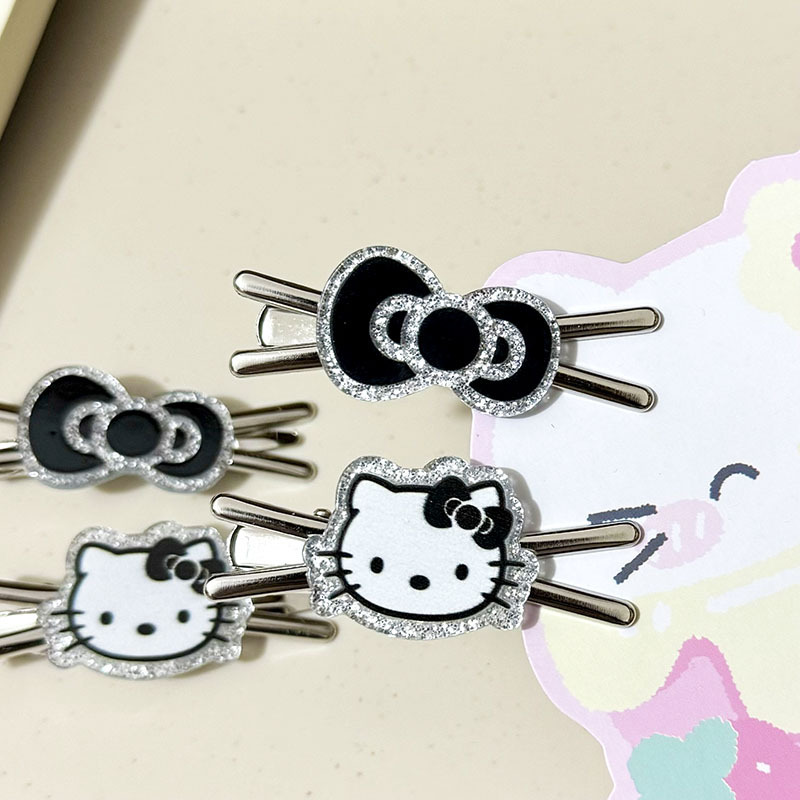 Sweet and cool girl metal hairpin, female bow, ins girlish heart, side clip, bangs clip, high-end and exquisite hairpin details Picture