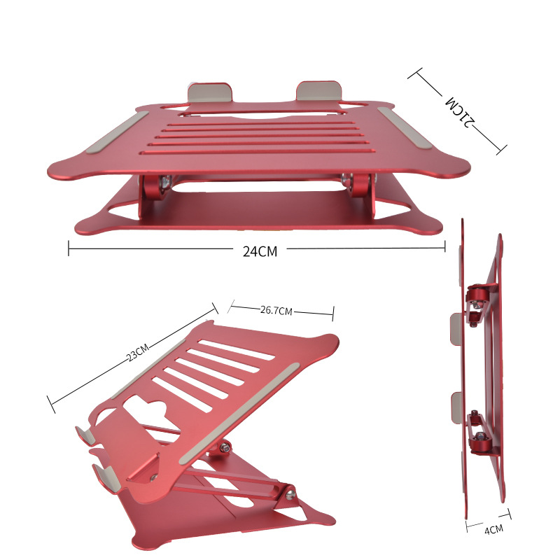 Cross-border new aluminum alloy computer stand factory wholesale in stock, height-adjustable desktop folding laptop stand Item Picture
