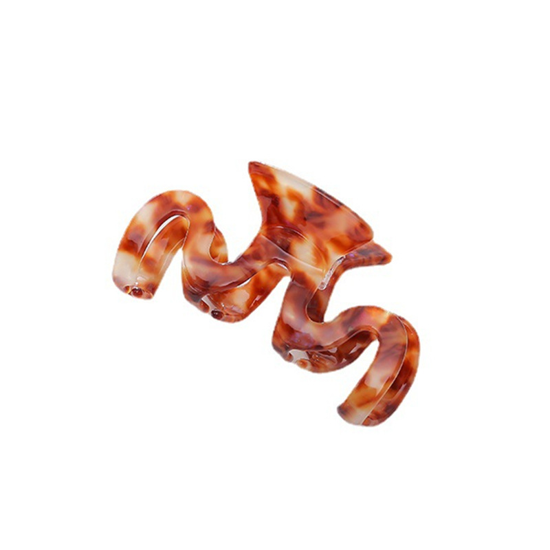 2023 Oni Street Clash ~ The same stylish multi-color M-shaped wavy clipper acetate hair accessory as a Korean Instagram blogger Item Picture