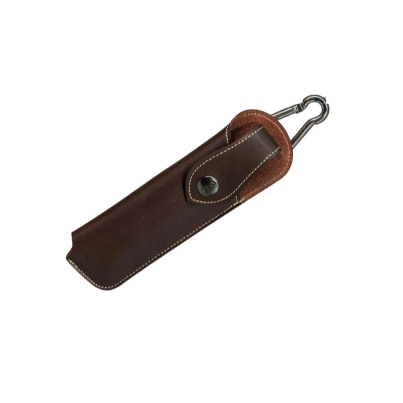 In stock: outdoor belt-wearing portable knife sheath protective case, camping tactical knife leather case accessories, dining knife storage bag Item Picture