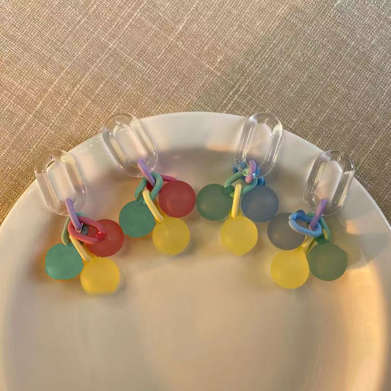 Colorful bubble gum ~ Frosted sugar fruit-colored stud earrings for women on Instagram, trendy Japanese and Korean color contrast fresh earrings, dopamine accessories Application Scenario