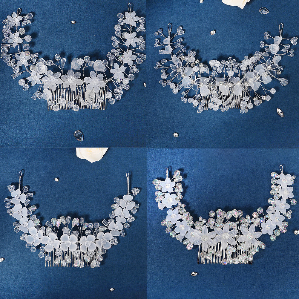 European and American children's hair accessories, acrylic hair flowers, hair combs, stage performance, updo hair accessories, high-end feel, handcrafted bridal combs full figure